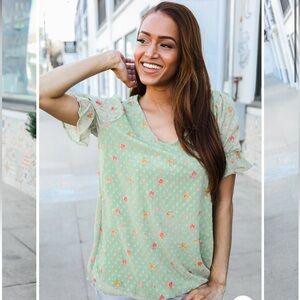 B6228– DITSY FLORAL LINED TOP